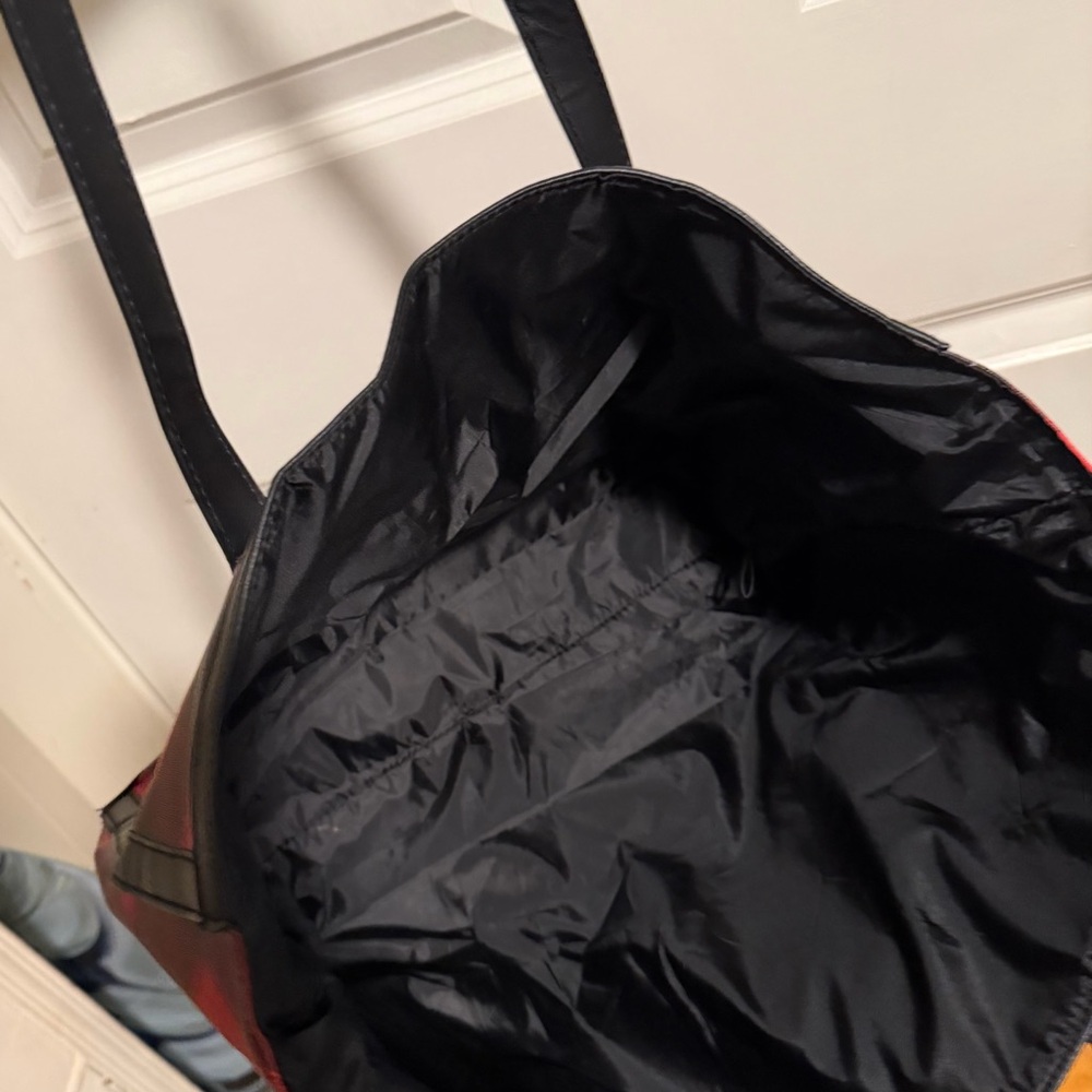 Victoria's Secret Red and Black Plaid Tote - Picture 3 of 4